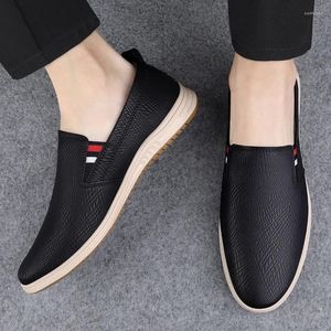 Casual Shoes Business Men Spring Autumn Loafers Simple Moccasins Genuine Leather Men's Flats Arrival Male Slip On Footwear