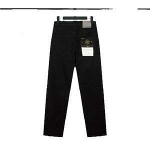 Calças de marca preto jeans estilo outono tubo reto solto high street ilha moda calças masculinas e femininas