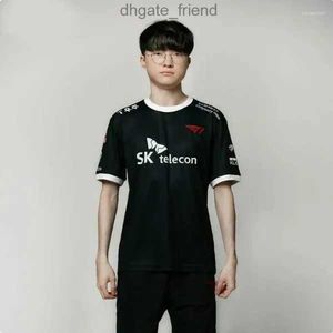 Męskie koszulki SKT T1 2024 Drużyna koszulka LOL League Faker LCK Custom Shirt Keria Zeus Gumayusi Electronic Sportswear Materi