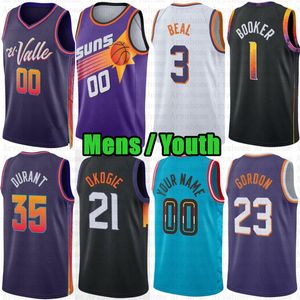 Custom Mens Youth Devin Booker Кевин Дюрант Баскетбольная майка Брэдли Бил Гордон Джош Окоги Юсуф Нуркич Грейсон Аллен Ройс О'Нил Нассир Литтл 2023 24 City