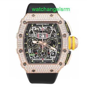 RM Orologio Orologio svizzero Orologio tattico RM11-03 Cronografo a catena con diamanti originali Set di diamanti in oro rosa 18 carati