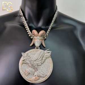 Designer di vendita caldo Hip Hop S925 VVS Moissanite Capra personalizzata Aquila Iced Out Mossanite Ciondolo Gioielleria raffinata per la collana