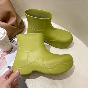 Sandały Ultralight Eva Waterproof Women Women Rainboots Slipon Grube Big Par Foot Fashion Buty Rain Buty