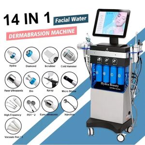 Güçlü 15 In1 Hydra Yüz Makinesi Cilt Bakımı Mikro Dermabrazyon RF Yüz Kaldırma Elmas Peeling Su Jet Aqua Kırışıklıklar Yüz Temizleme Güzellik Makinesi