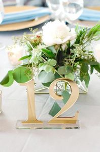 Decoração de festa números de mesa acrílico casamento ou evento rosa ouro prata decoração