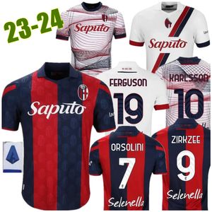 23 24 25 Bolonha Mens Futebol Jerseys 2023 2024 ZIRKZEE POSCH ORSOLINI DOMINGUEZ FERGUSON DE SILVESTRI BEUKEMA Barrow Home Away 3ª Camisa de Futebol S-4XL 898