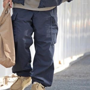 Calças masculinas Nanamica Casual Japonês Outono Vintage Multi Bolso Estilo Militar Solto Mulheres Elásticas Cintura Cordão Leggings