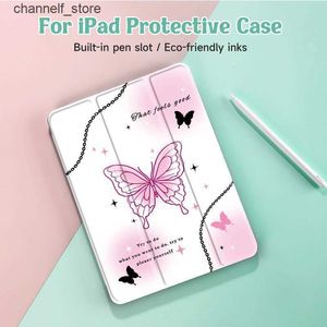 Tablet PC-fall väskor Butterfly Case Compatible med iPad 9,7-tums (6: e/5: e generationen 2018/2017) Mini4/5 Air4/5 10.9Im med penna Holde Y240323