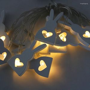 Party Decoration 10LED Wooden Easter Strip Lights Garland Fairy Light Supplies Happy Home Decorations Kids Gifts
