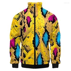 Men's Jackets Leopard Pattern 3D Jacket Men Women Harajuku Hip Hop Style Hoodie Casual Stand Collar Zipper Sweatshirt Coat Hombre Ropa