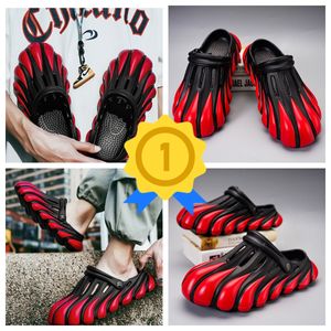 new couple Dragon Hole Shoes with a Feet Feeling Thick Sole Sandals Summer Beach Toe Wrap GAI thick black Painted Five Claw fashion Trendy Hole Breathable 40-45