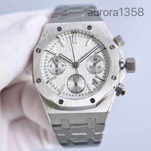 Классические деловые наручные часы AP Наручные часы AP Royal Oak Series Silver Disc Автоматические механические мужские часы 26320ST OO.1220ST.02 полный комплект