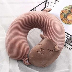 Pillow Cartoon U-shaped Plush Travel Nap Headrest Support Neck Airplane Car Office Home Decor