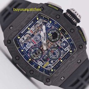 Automatic Mechanical Watch RM Wristwatch Rm11-03 Series Black Knight Ntpt Carbon Fiber Timing Machine Swiss Famous RM1103 Chronograph