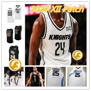 Maglia da basket UCF Knights 14 Michael Kalina 20 Poohpha Warakulnukroh 21 Nils Machowski 24 Jaylin Sellers 31 Thierno Sylla 2024 XII Maglie UCF cucite su misura