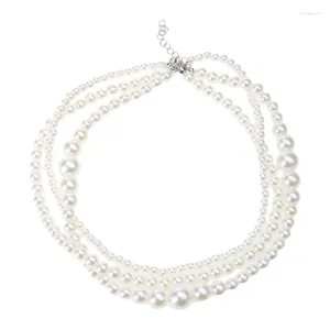 Kedjor Multi-Layer Pearl Necklace For Women Elegant Chokers Imitation Pearls Drop