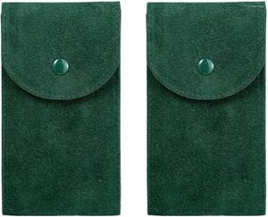 Titta på lådor Portable Green Bag- Pouch -2 PCS Travel Case Flannelette Fabric Storage Bag