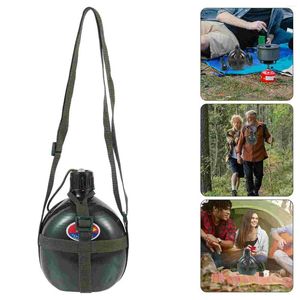Wasserflaschen, altmodische Outdoor-Sportflasche, Reisebrille, Kantine, Nylon, Camping