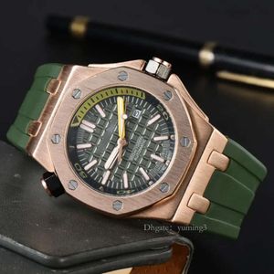 Designer Mens Watch High Quality Quartz Oak Hexagon Bezel Man Ladies Brand Wristwatch Fashion Rubber Strap Sports Wristwatches 9009 Moderna klockor