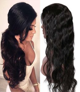 Brasiliansk kroppsvåg mänsklig hår spetsar front peruker för svarta kvinnor billiga pre plockade naturliga hårfäste mänskliga hår peruker med babyhår5510560