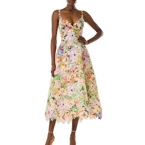 Moda pista feminina senhora rendas flores estilo rua designer vestidos de aeroporto super estrela paris mostrar vestido atacado preço de fábrica 0519