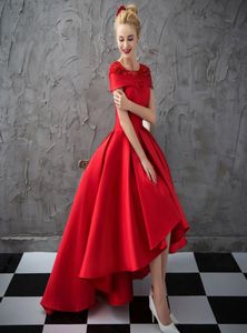 Asymmetrisk bollklänning Kvällsklänningar Plus Size Luxury Prom Formal Dress Short Sleeve Formal Robe de Soiree7168013