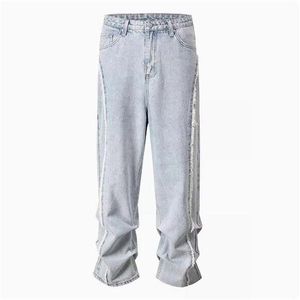 Blue Vintage Jeans Pants Men Women Best Quality Joggers Trousers 24ss