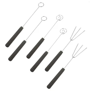 Conjuntos de louça 6 pcs chocolate garfo cozinha gadgets mergulhando ferramentas decoração interior churrasco cozimento aço inoxidável diy decoração