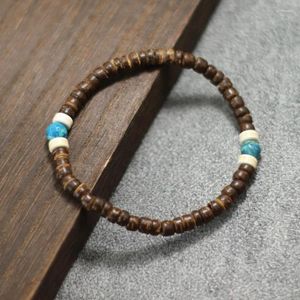 Cazibe bilezikler doğal hindistancevizi ahşap bilezik erkek kadınlar el yapımı howlite braslet boş zaman aksesuarları Tesbih boncuklar braclet tibet bazale