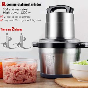 Szlifierki 6L ze stali nierdzewnej blender blender chopper elektryczny MASZYN MAJKA DOMOWY lub COMMERTYCZNA ZROBIONKA GODOWY CZUKARKA GORĄCZNIKA