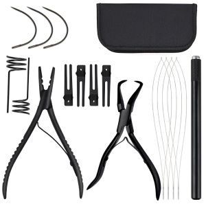 Pliers Hair Threader Loop Tool Hair Extension Pliers Kit Micro Ring Application Pliers Micro Beads Closer Opener Plier