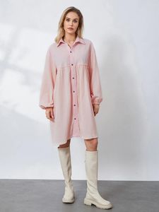 Casual Dresses CHQCDarlys Womens Long Sleeve Loose Button Down Shirt Dress Fashion Spring Fall Midi Streetwear