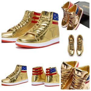 2024 New Men Designer Shoes Trumpes Never Give Up High-top Casual Shoes Stylish Presidential Sneakers for Formal Wear and Outdoor Comfort Size 39-45 UK Lace-up