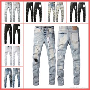 pantaloni Uomo Jeans Uomo Pantaloni jeans viola Designer Adesivi skinny neri Lavaggio chiaro Strappato Moto Rock Revival Joggers True Religions Uomo 936047594