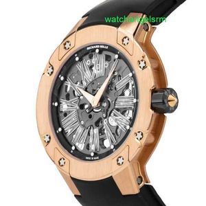 Автоматические наручные часы с кристаллами RM Наручные часы RM033 Автоматические 45 мм Золото-Розовый мужской ремешок для часов RM033 AN RG