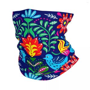 Bandanas mexicano otomi pássaros padrão de flor bandana inverno pescoço mais quente masculino à prova de vento envoltório rosto cachecol para esqui gaiter bandana