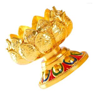 Ljushållare metall ghee lamphållare lotus formad dekorativ buddhism hantverk utsökt ljus hem
