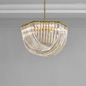 Chandeliers Classic Crystal Glass Chandelier Lighting Luxury El Hall Hanging Light Nordic Livingroom Bedroom Home Suspension Pendant Lamp