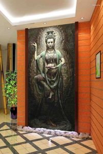 Tapety 3D pokój tapety niestandardowe mural bez tkany obraz Dunhuang Buddha Dance Ganek malarstwo po ścienne murale