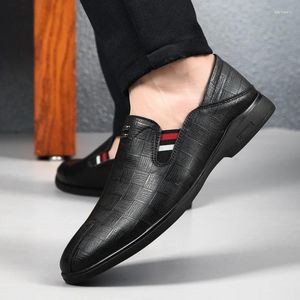 Freizeitschuhe für Herren, weiche Wanderschuhe, bequeme Slip-On-Schuhe aus echtem Leder, elegante, flache Business-Müßiggänger