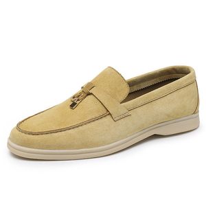 Man LP Shoes Loafers Leisure Shoes LoroP Flats Casual Shoes Leather Male Boat Shoes Luxury Designer Driving Footwear Business Office Shoes Soft Suede Slip On