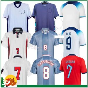 Jogador Fãs Versão 2024 Englands Soccer Jerseys KANE RASHFORD GREALISH STERLING MOUNT SKA 23 24 Homens Kit Kids National Team 1996 1998 Sport Football Shirt 50