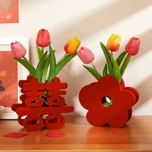 Festdekoration kinesisk bröllopsdekor skrivbord prydnad dubbel lycka idéer rum 3d stående blommor mariage leveranser