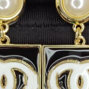 Moda de luxo de alto sentido esmalte preto e branco vintage faça brincos de ouro artesanais antigos