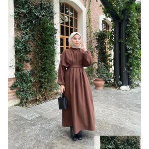 エスニック服エレガントドバイ七面鳥のドレスムスリムイスラムローブ女性のための長いドレス