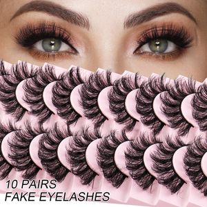 Multilayer Thick Fluffy Mink False Eyelashes Naturally Soft Vivid Handmade Reusable Curly 3D Fake Lashes Mink Messy Crisscross Full Strip Eyelash Extensions