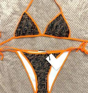 Designer-Bikini für Damen, eng am Strand, sexy, geteilt und einteilig, modisches Bikini-Badeanzug-Set mit Buchstabendruck, Größe S-XL