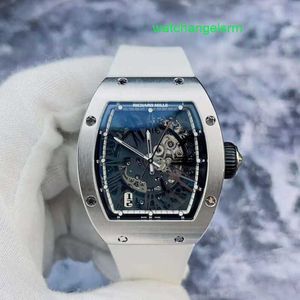 RM Watch Swiss Watch Tactical Watch RM023 Hollowed Out Dial 18K Platinum Material Date Display