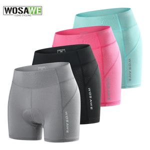 Wosawe womens mountain bike shorts 3d acolchoado ciclismo roupa interior secagem rápida à prova de choque mtb bicicleta equitação ciclismo shorts 240313