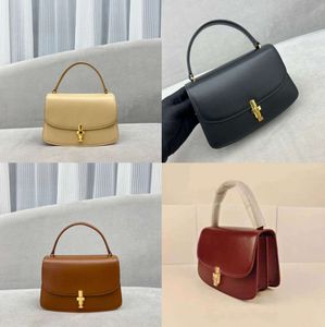 THE ROW Sofia Kalbsleder-Grifftasche Handtasche Mode Luxus Designer schwarz braun Geldbörse Minderheit Einfachheit